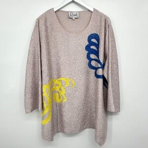 Elizeh Lily & Taylor Tunic Top Shirt Blouse Plus Size 20 Stretch Artsy Statement